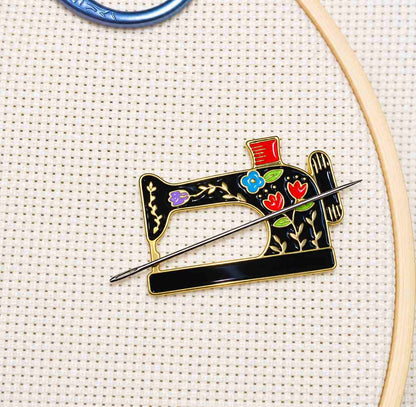 Magnetic Needle Holders: Floral Sewing Machine
