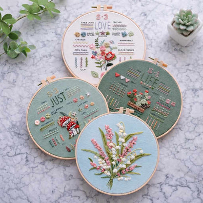 CraftHoop 3-Piece Learn & Stitch Embroidery Starter Kit