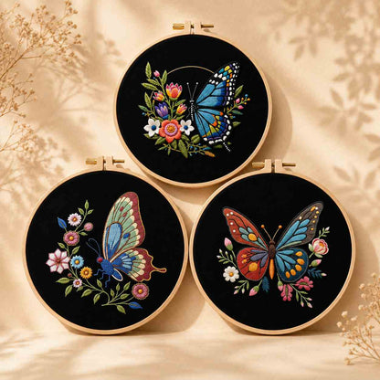 CraftHoop Midnight Butterfly Embroidery Kit