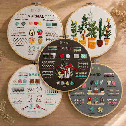 CraftHoop 4-Level Embroidery Kit for Beginners – From Starter to Pro