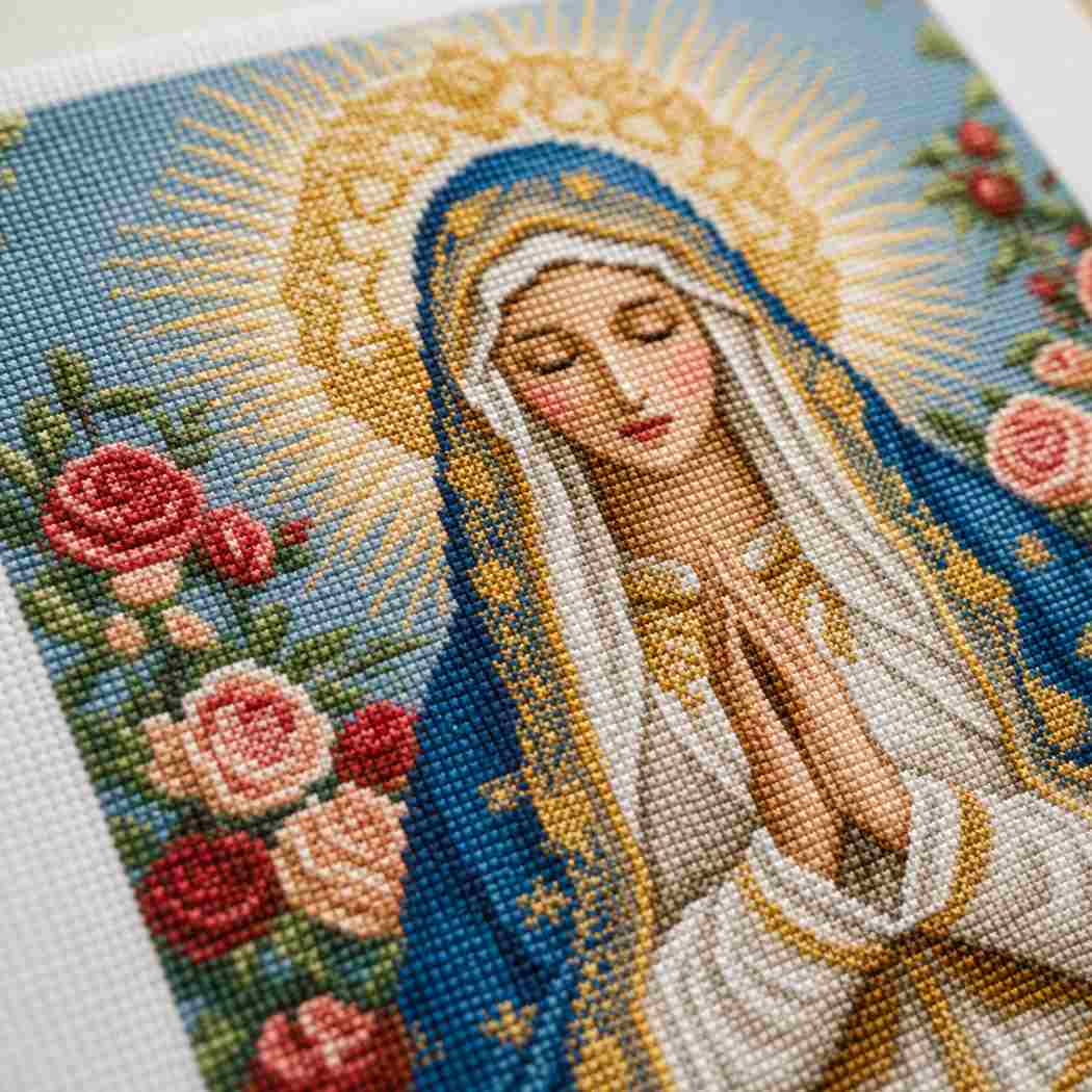 CraftHoop Virgin Mary Cross Stitch Kit