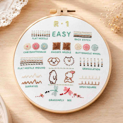 CraftHoop 4-Level Embroidery Kit for Beginners – From Starter to Pro