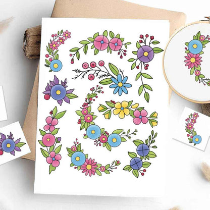 Colorful Stick & Stitch Patterns – Water-Soluble Transfers