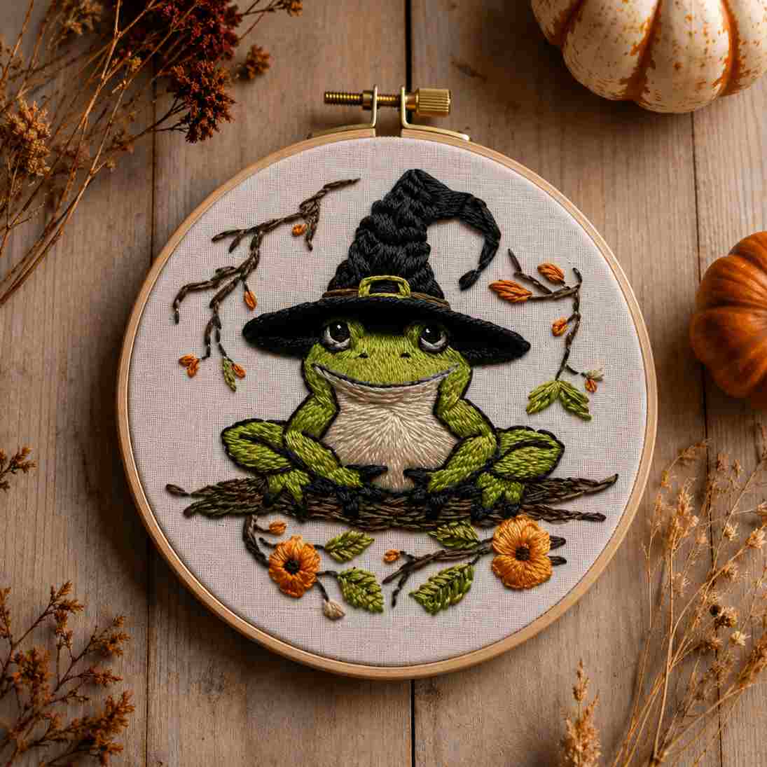 CraftHoop Crow Magic Halloween Embroidery Kit