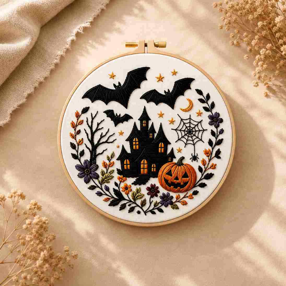 CraftHoop Halloween Harvest Embroidery Kit