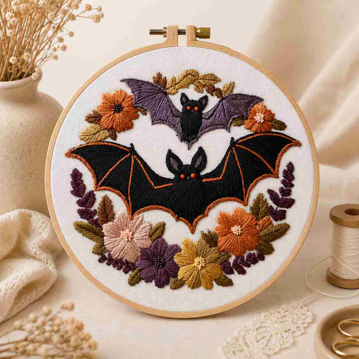 CraftHoop Halloween Blooms Embroidery Kit