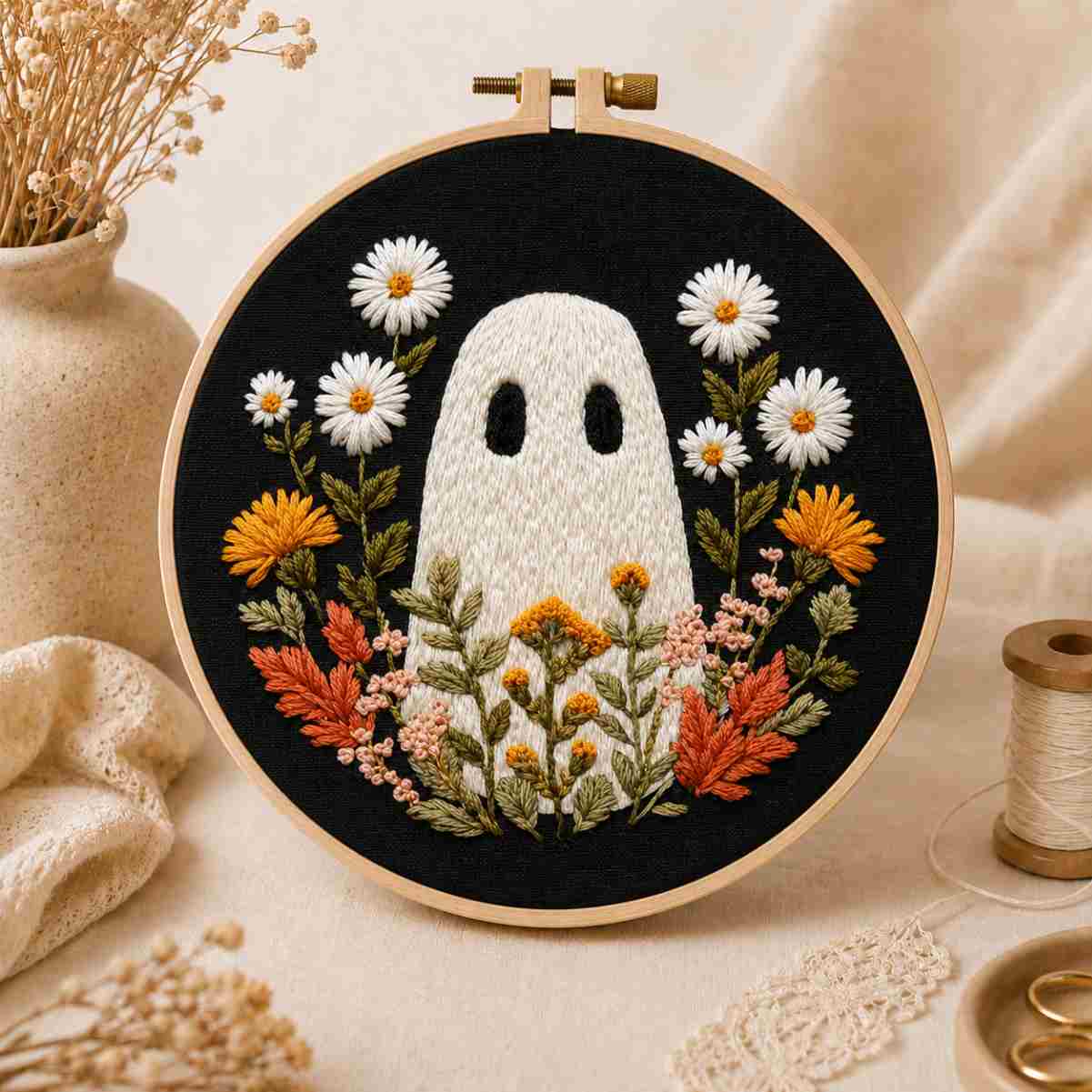 CraftHoop Halloween Blooms Embroidery Kit
