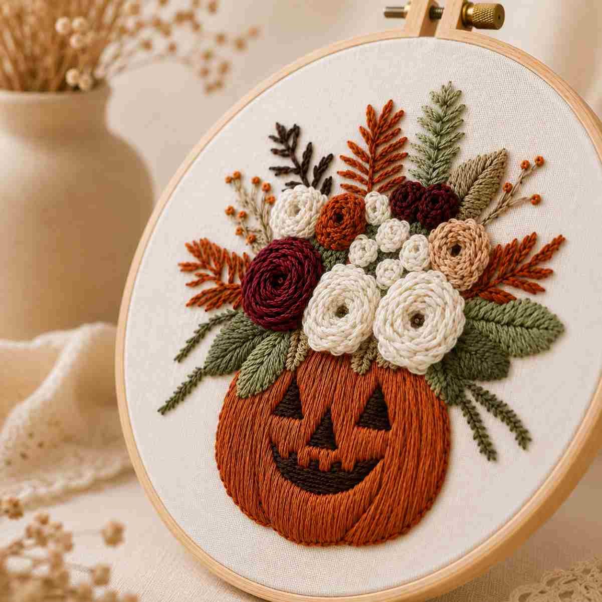 CraftHoop Halloween Blooms Embroidery Kit