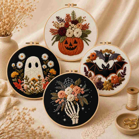 CraftHoop Halloween Blooms Embroidery Kit
