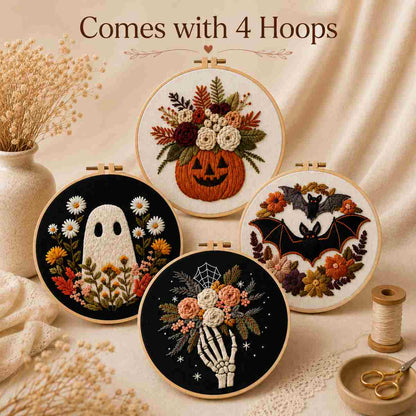 CraftHoop Halloween Blooms Embroidery Kit