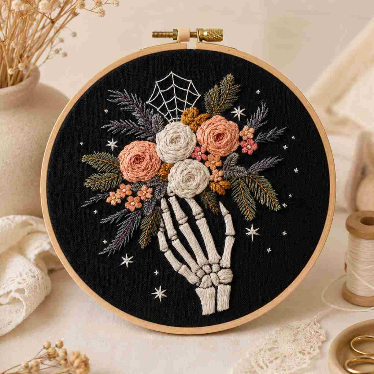 CraftHoop Halloween Blooms Embroidery Kit