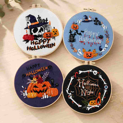 CraftHoop 4-Piece Halloween Magic Embroidery Kit