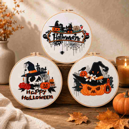 CraftHoop 3-Piece Trick-or-Treat Embroidery Kits