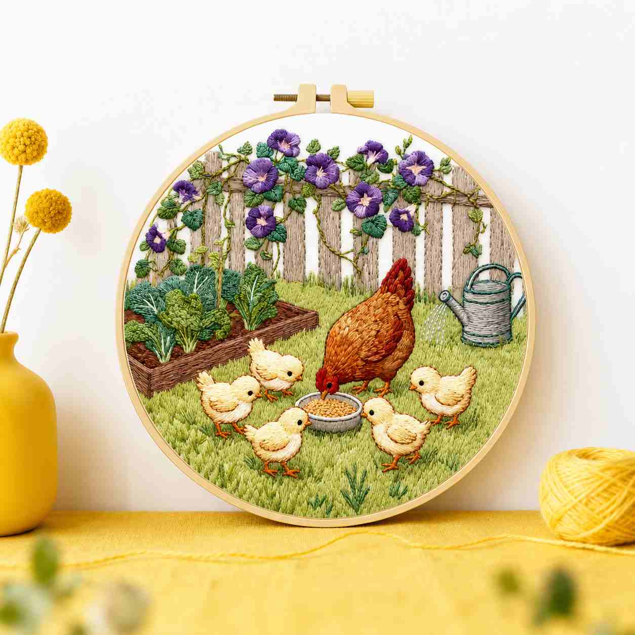 CraftHoop Happy Hens Embroidery Kit