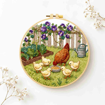 CraftHoop Happy Hens Embroidery Kit