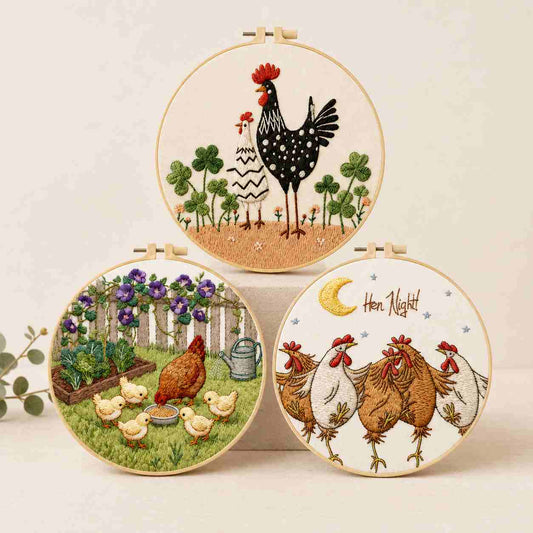 CraftHoop Happy Hens Embroidery Kit