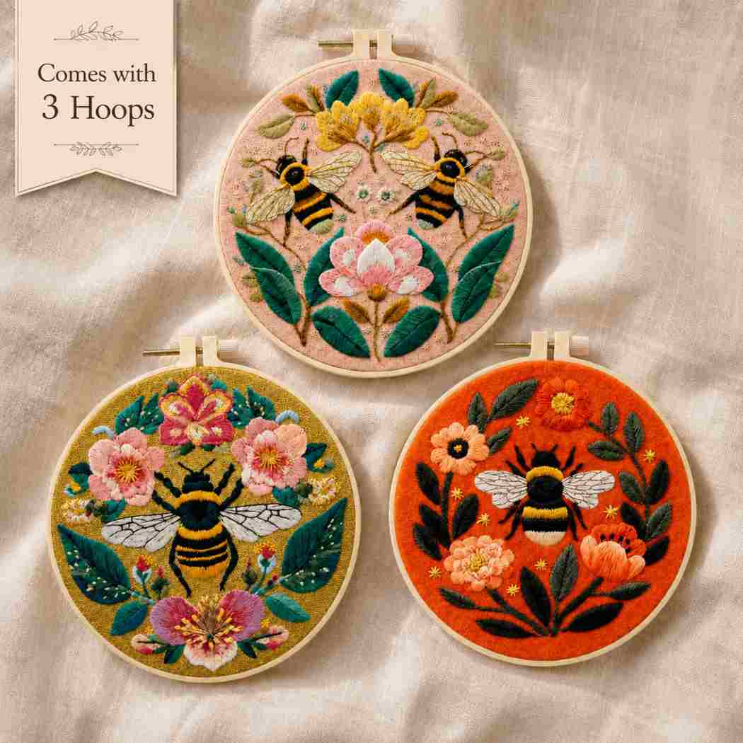 CraftHoop Blooming Bee Embroidery Kit