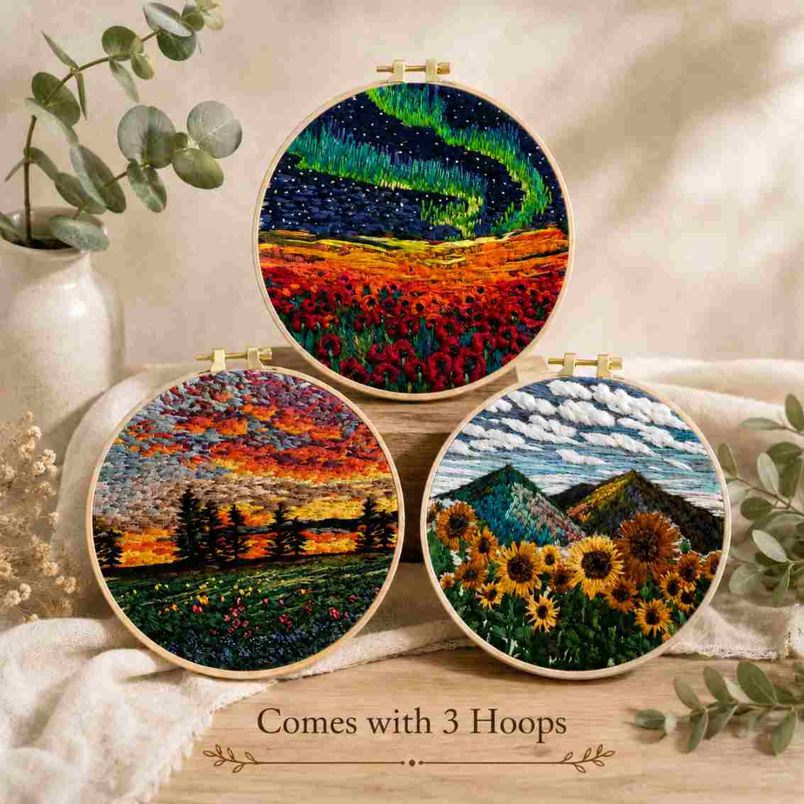 CraftHoop Landscape Embroidery Kit
