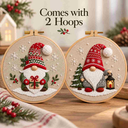 CraftHoop Christmas Gnomes Embroidery Kit