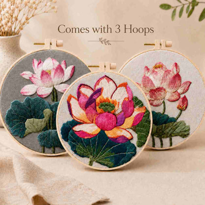 CraftHoop Blooming Lotus Embroidery Kit
