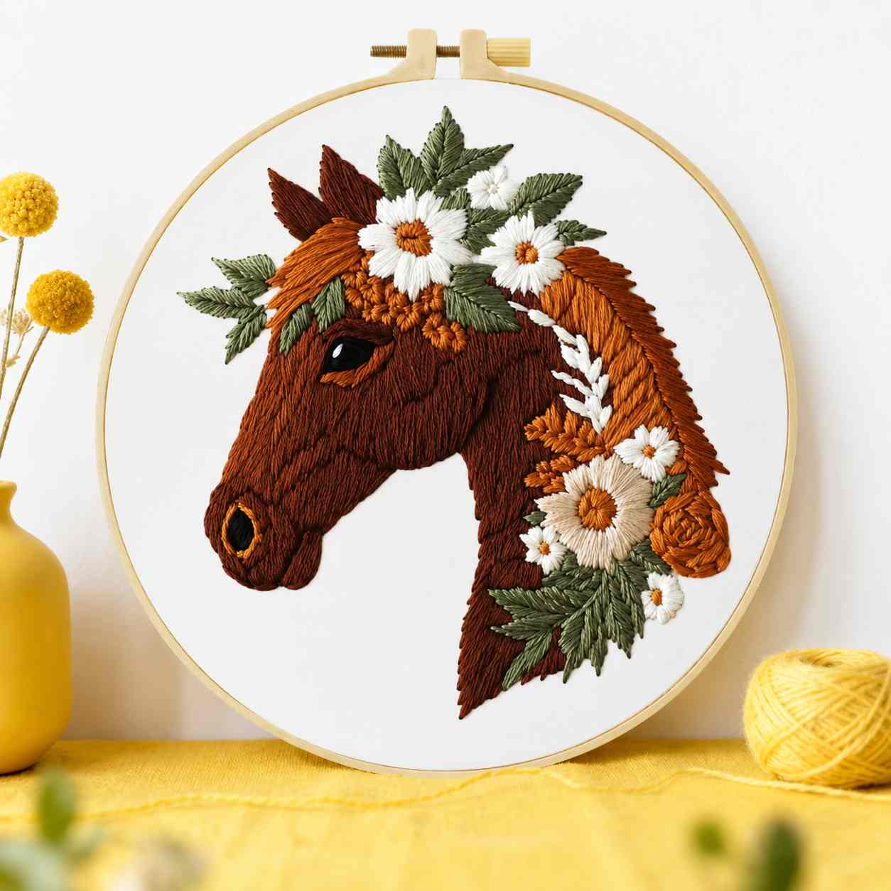 CraftHoop Horse Blossom Embroidery Kit