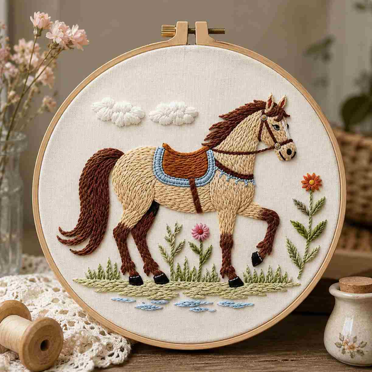 CraftHoop Countryside Horse Embroidery Kit