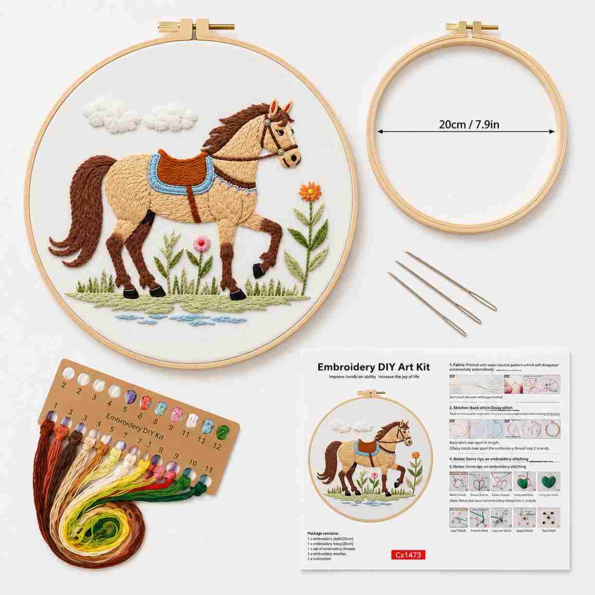 CraftHoop Countryside Horse Embroidery Kit