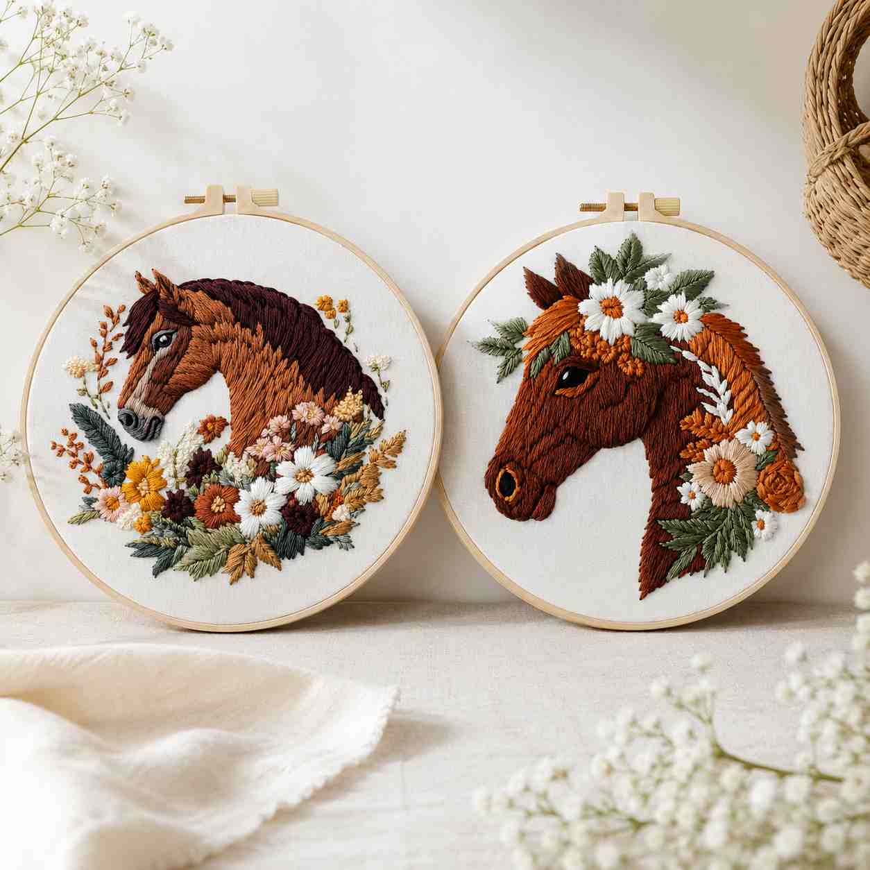 CraftHoop Horse Blossom Embroidery Kit