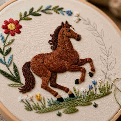 CraftHoop Countryside Horse Embroidery Kit