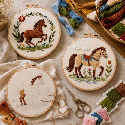 CraftHoop Countryside Horse Embroidery Kit