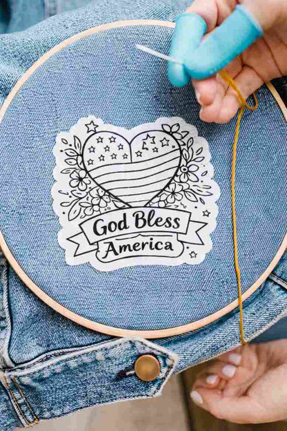 USA 250th Anniversary Stick & Stitch Patterns – Water-Soluble Embroidery Transfers