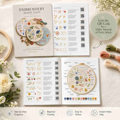 CraftHoop Stitch & Learn Beginner Embroidery Kit – Summer Edition