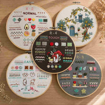 CraftHoop 4-Level Embroidery Kit for Beginners – From Starter to Pro