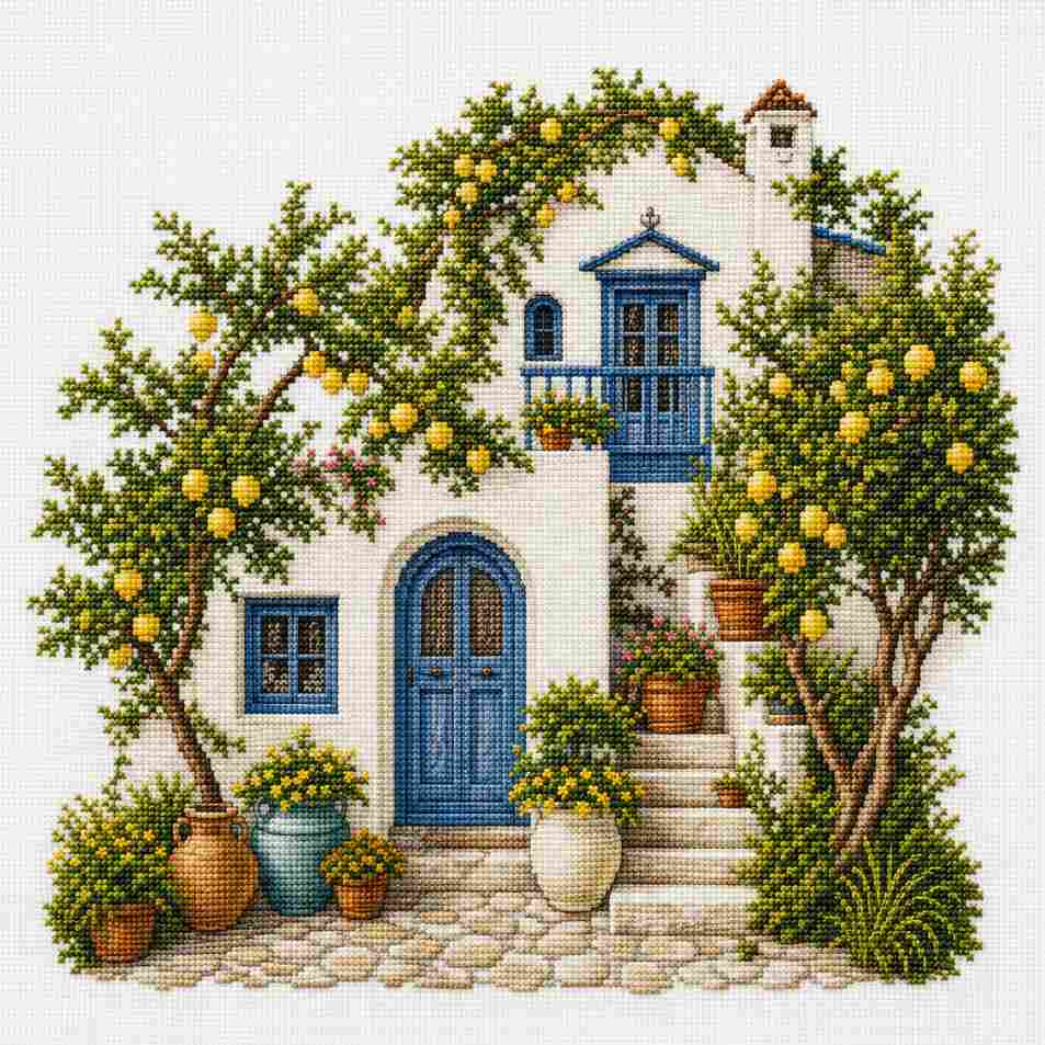 CraftHoop Lemon Villa Cross Stitch Kit