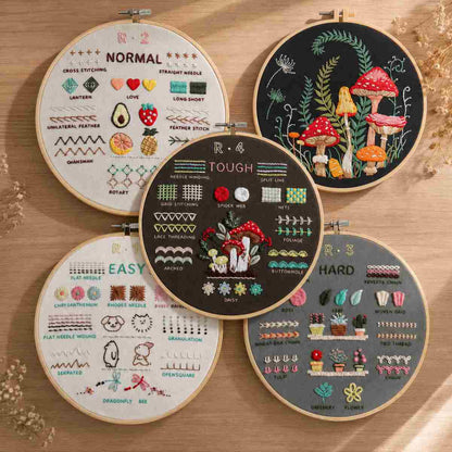 CraftHoop 4-Level Embroidery Kit for Beginners – From Starter to Pro
