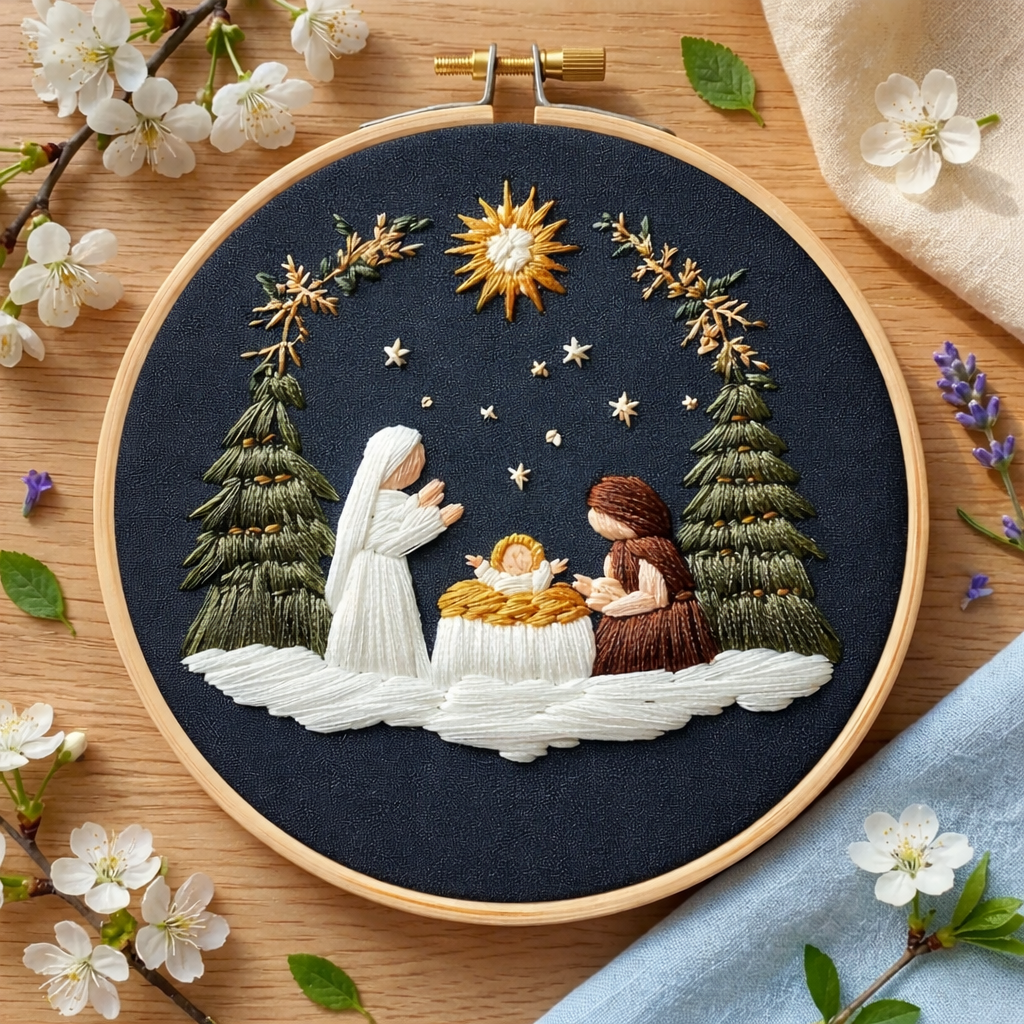 CraftHoop Silent Night Embroidery Kit