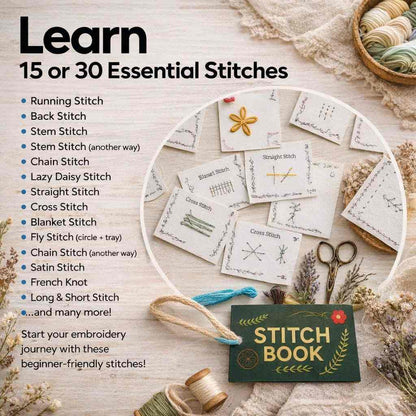 CraftHoop Stitch Book & Practice Set (15 or 30 Stitches)