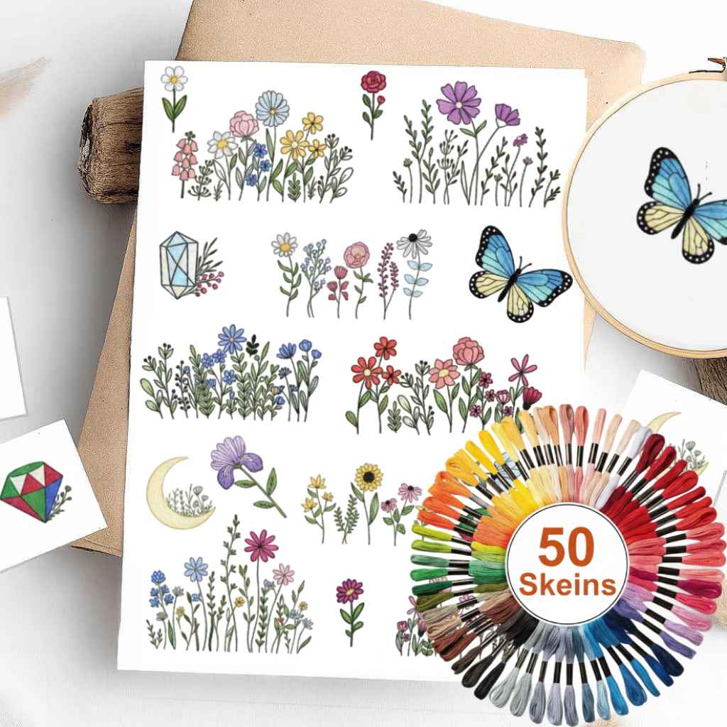 Colorful Stick & Stitch Patterns – Water-Soluble Transfers