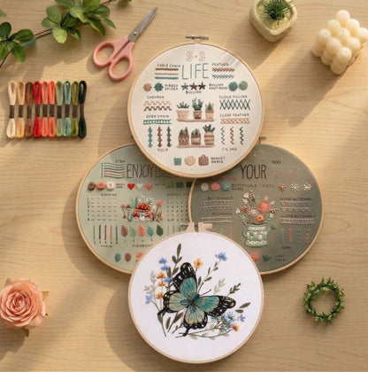 CraftHoop 3-Set Beginner Embroidery Kits