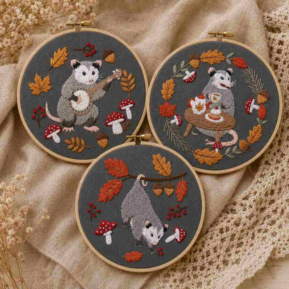 CraftHoop Woodland Friends 3-Piece Embroidery Kit