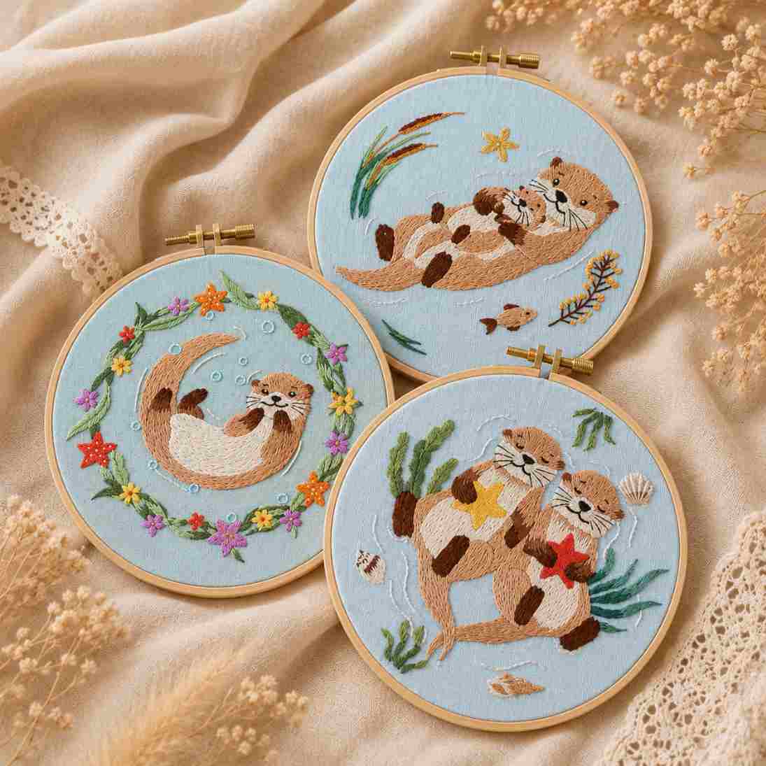 CraftHoop Woodland Friends 3-Piece Embroidery Kit