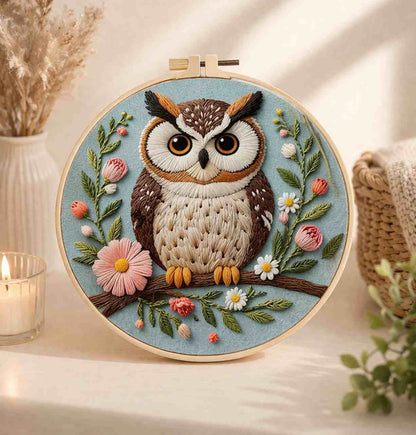 CraftHoop Cozy Owl Embroidery Kit