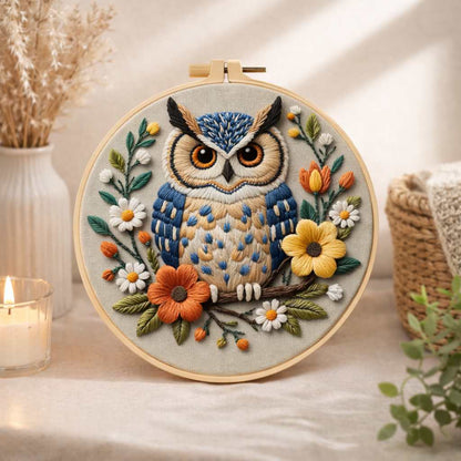 CraftHoop Cozy Owl Embroidery Kit