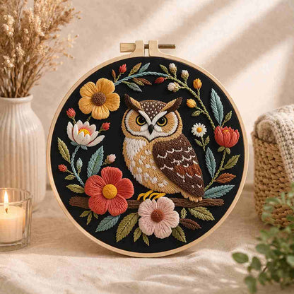 CraftHoop Cozy Owl Embroidery Kit