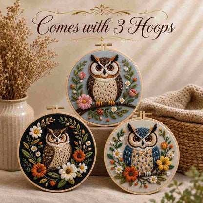 CraftHoop Cozy Owl Embroidery Kit