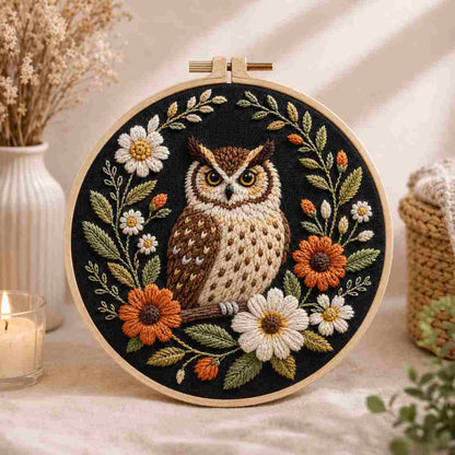 CraftHoop Cozy Owl Embroidery Kit