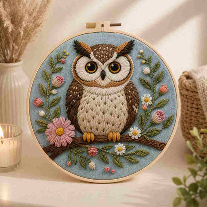 CraftHoop Cozy Owl Embroidery Kit
