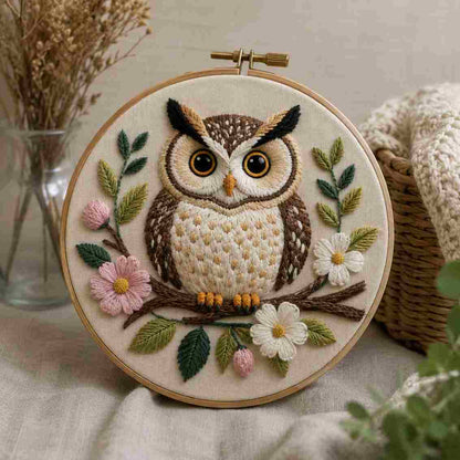 CraftHoop Cozy Owl Embroidery Kit