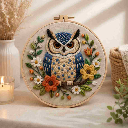 CraftHoop Cozy Owl Embroidery Kit