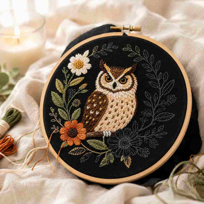 CraftHoop Cozy Owl Embroidery Kit
